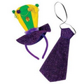 Mardi Gras Headband & Necktie Set